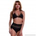 FZChenrry Womens High Waist Two Pieces Bikini Set Padded Stripe Tassel Swimsuit Black B07P7LC7GD